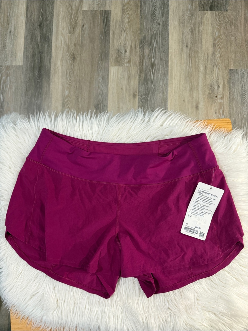 lululemon athletica women's shorts - deep magenta Size 12 NWT